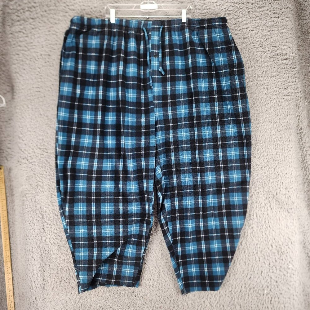 King Size Pants Mens 5XL Blue Plaid Pajama *GUC*